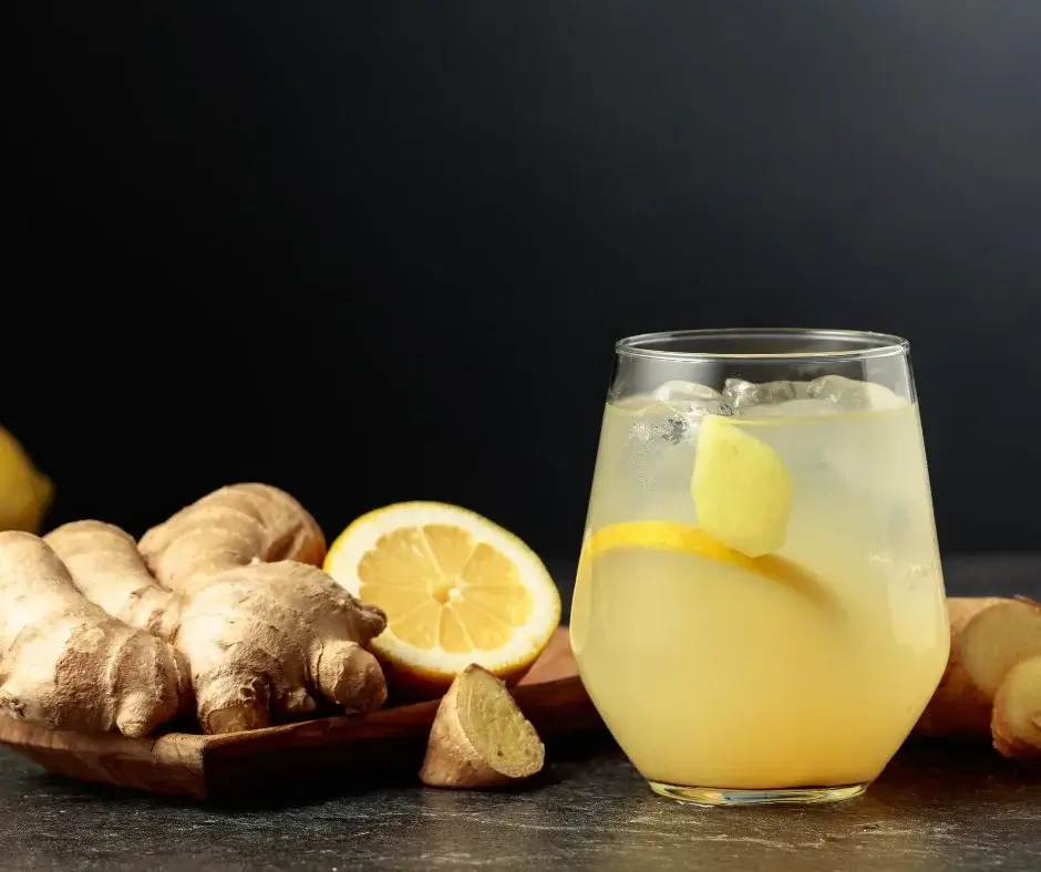 Ginger and lemon drink as a natural, caffeine-free alternative to morning coffee.