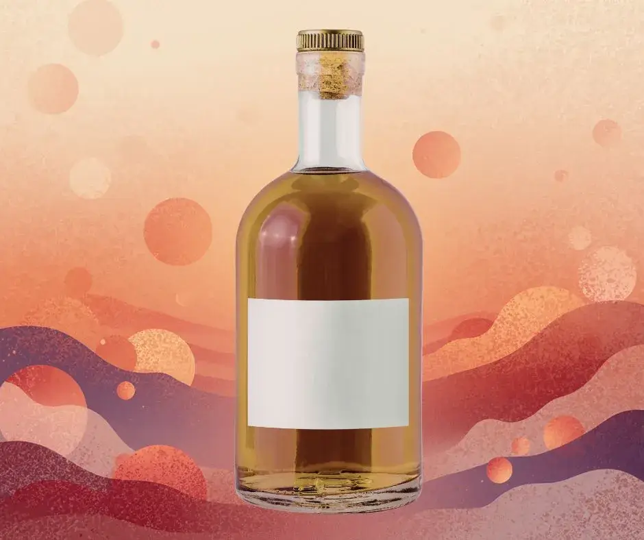 Flasche eines alkoholfreien Destillats mit leerem Etikett – Beispiel für ein Private-Label-Produkt zum Aufbau einer eigenen Marke
