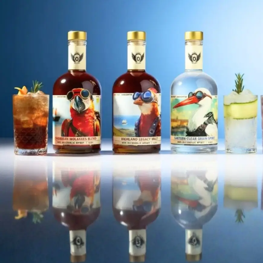 Volante Free Spirits alcohol-free spirits – 0.0% rum, 0.0% whisky and 0.0% vodka with cocktails.